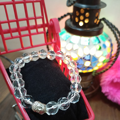 Clear quartz crystal bracel
